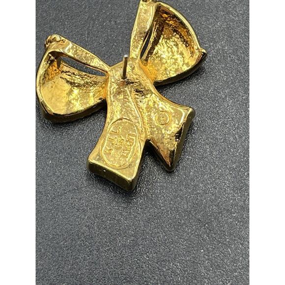 Kenneth Jay Lane for Avon Black Enamel Bow Pendant Enhancer‎ Clip Earrings Set - Picture 11 of 16